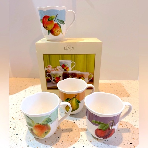 LENOX Orchard In Bloom Mugs Set‎ of 4 - Picture 1 of 12